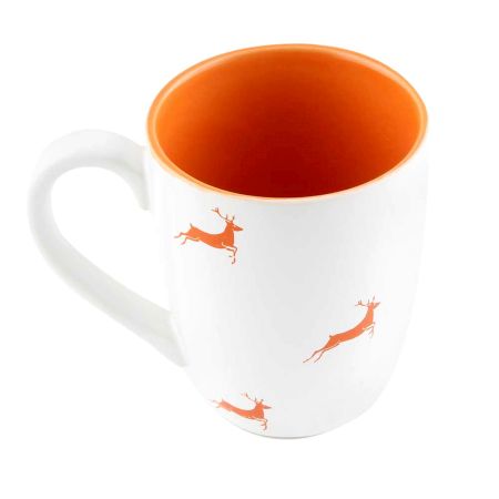 Orange Running Deer Decorative Handcraft Ceramic Coffee Mug